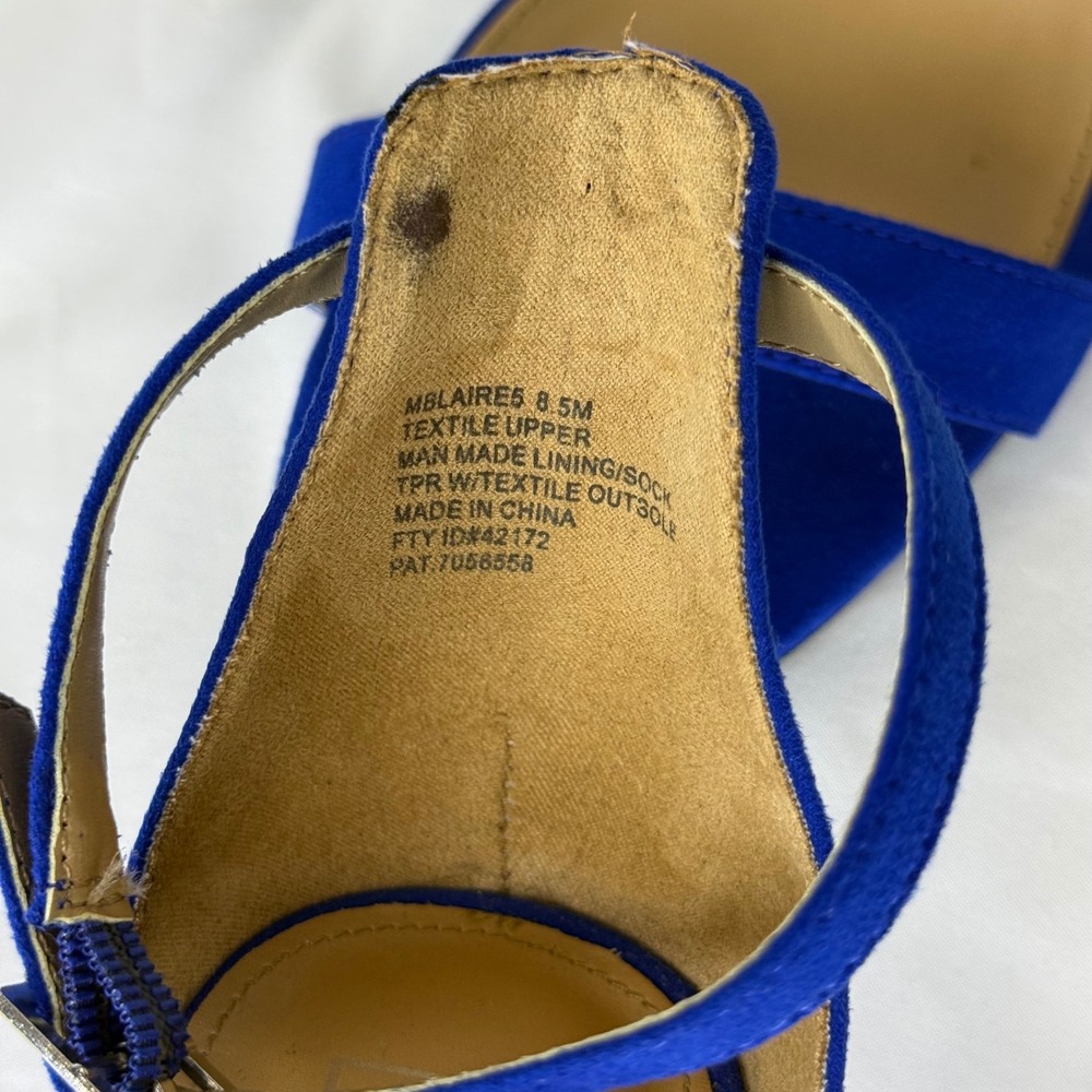 Material‎ Girl MBLAIRE6 Royal Blue Ankle Strap Stiletto Sandals Womens 8.5M - Picture 2 of 10
